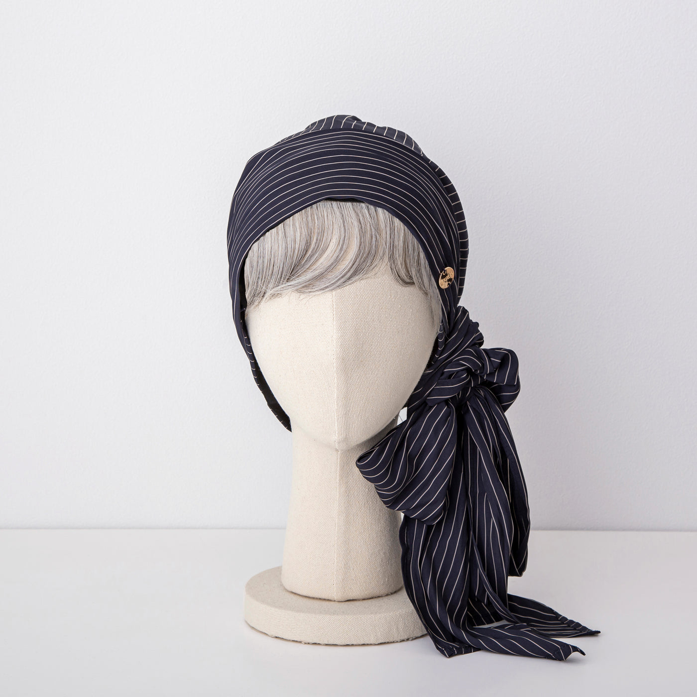 SCARF HAT / Stripe-Navy