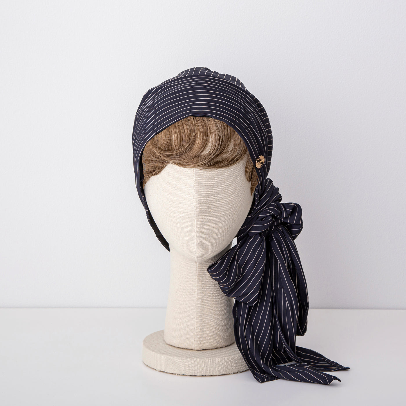 SCARF HAT (M) / Stripe-Navy