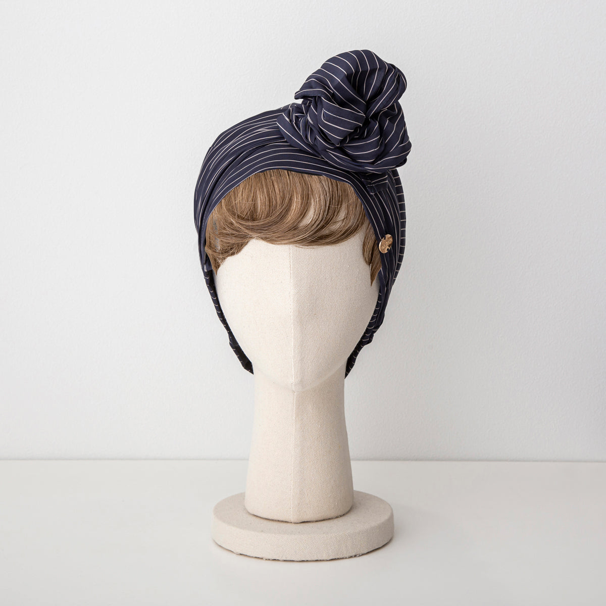 SCARF HAT (M) / Stripe-Navy