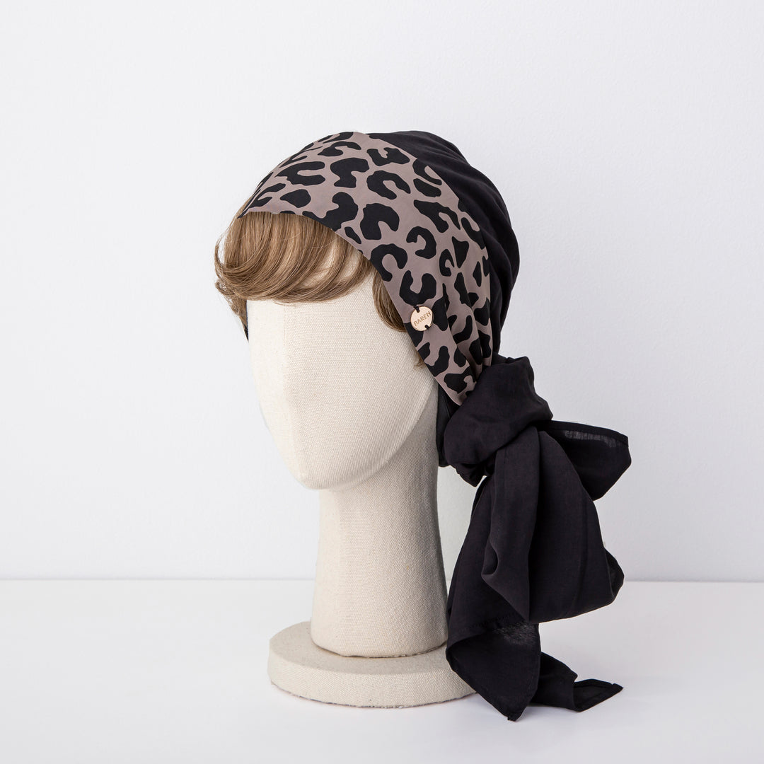 SCARF HAT / Leopard-Black – BAREN（バレン） 
