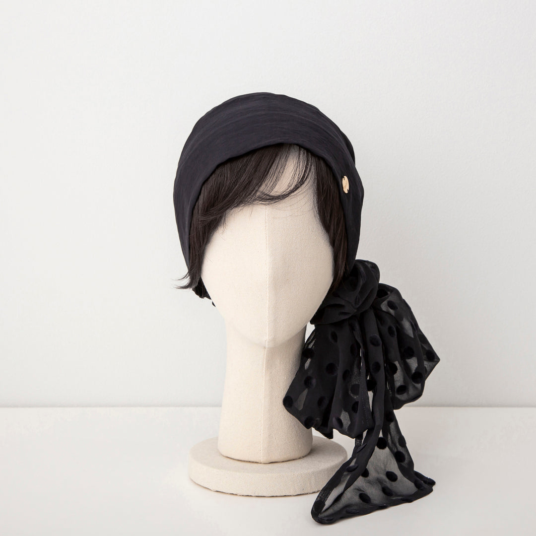 BAREN バレン　スカーフハット SCARF HAT (M) / DotChiffon-Black – BAREN（バレン）