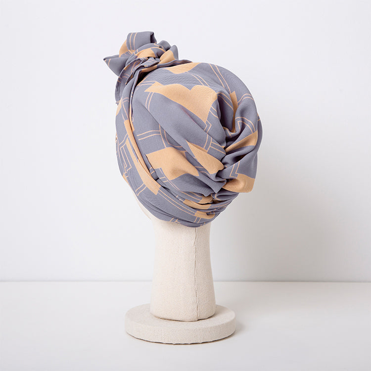 BAREN スカーフハット(Mサイズ) Geometry 医療用 SCARF HAT (M) / Botanical-Greige – BAREN（バレン）