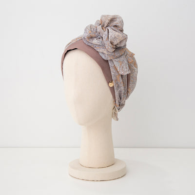 SCARF HAT / Paisley-Brown