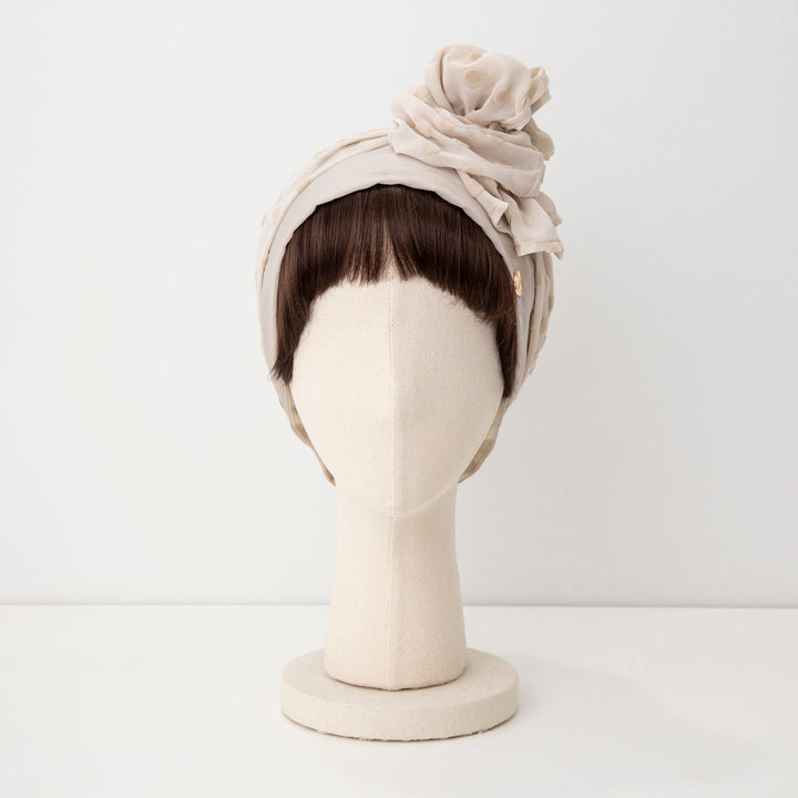 SCARF HAT (M) / DotChiffon-Beige – BAREN（バレン）