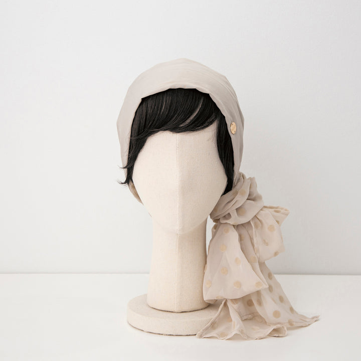 SCARF HAT (M) / DotChiffon-Beige – BAREN（バレン）