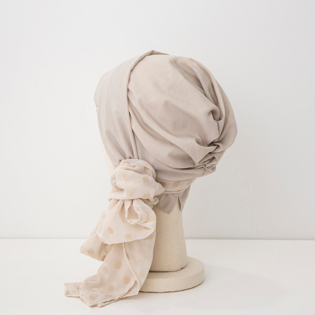 BAREN♡中古品♡ SCARF HAT / DotChiffon-Beige SCARF HAT (M) / DotChiffon-Beige – BAREN（バレン）