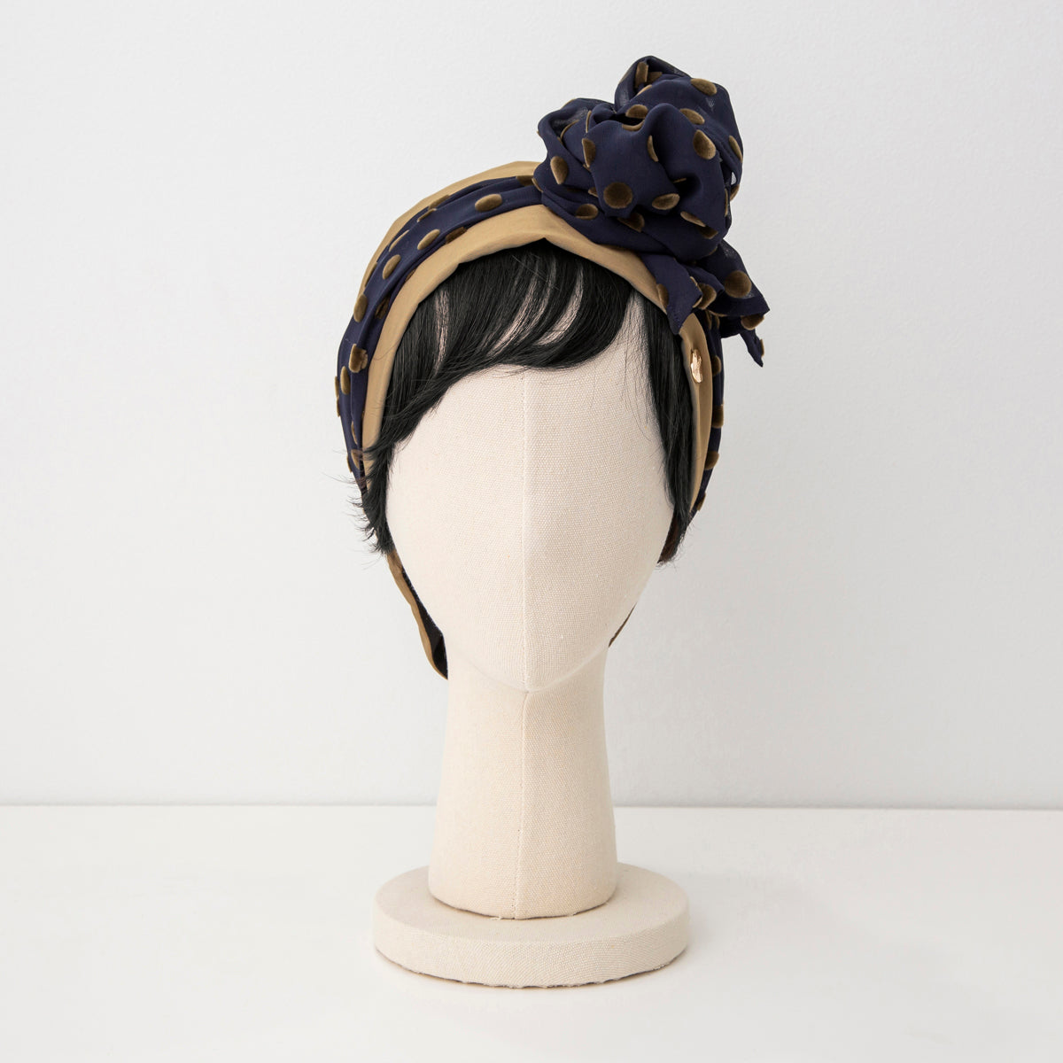 SCARF HAT / DotChiffon-Khaki