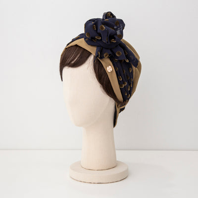 SCARF HAT / DotChiffon-Khaki