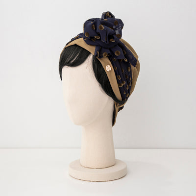 SCARF HAT / DotChiffon-Khaki