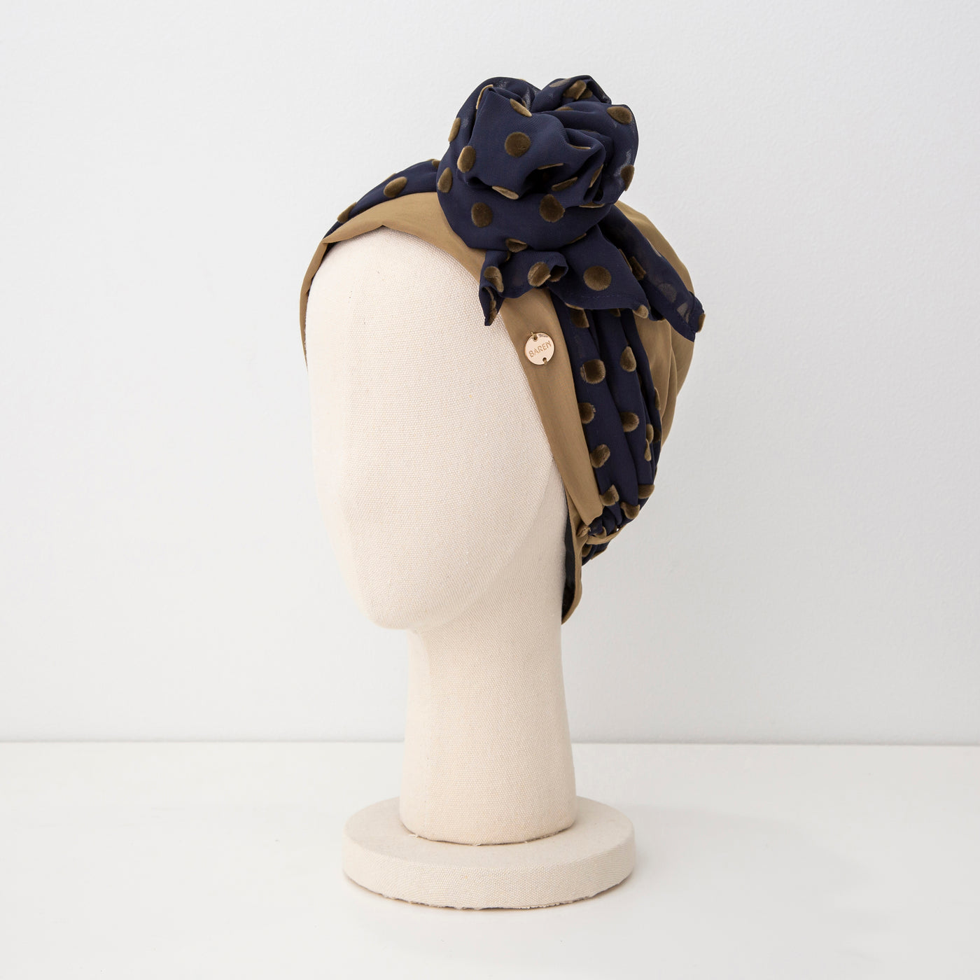 SCARF HAT / DotChiffon-Khaki