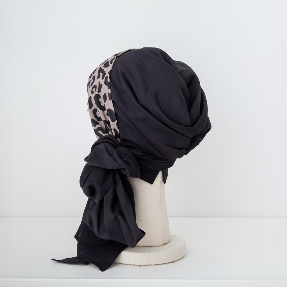BAREN バレン スカーフハット Leopard-Black 前髪付きウィッグ SCARF HAT (M) / Leopard-Black – BAREN（バレン）