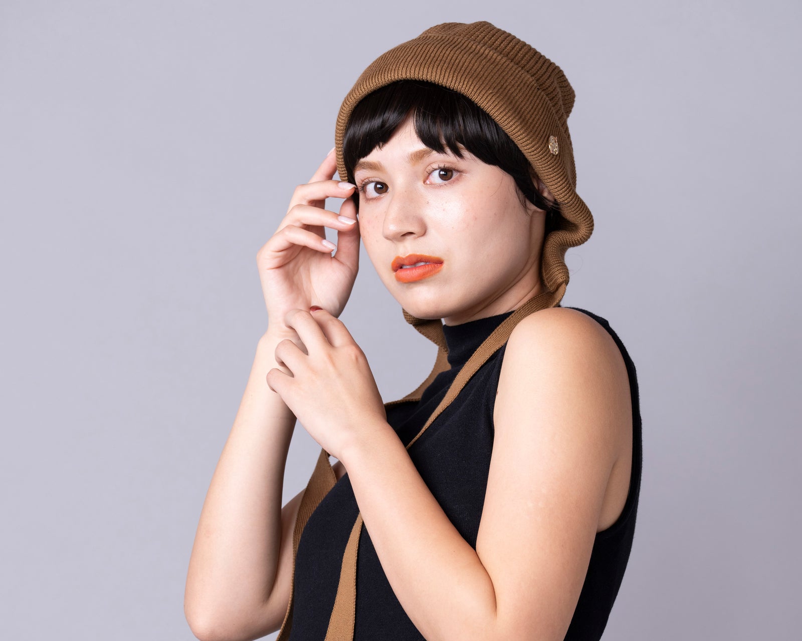 BAREN スカーフハット (M) / FlowerGarden-Beige（SCARF HAT (M