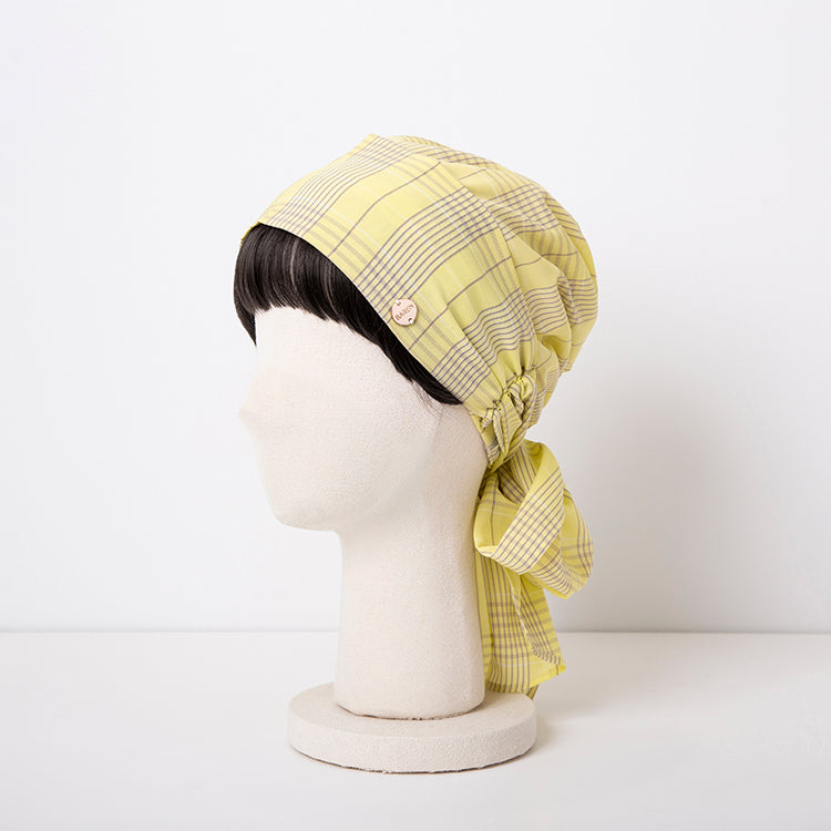 SCARF HAT(Sサイズ) / Checked-Yellow