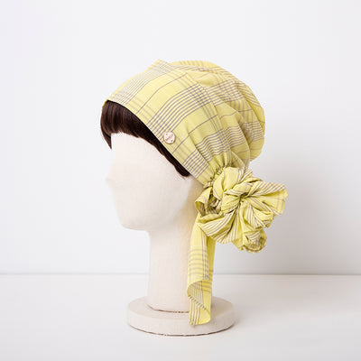 SCARF HAT(Sサイズ) / Checked-Yellow