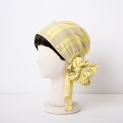 SCARF HAT(Sサイズ) / Checked-Yellow