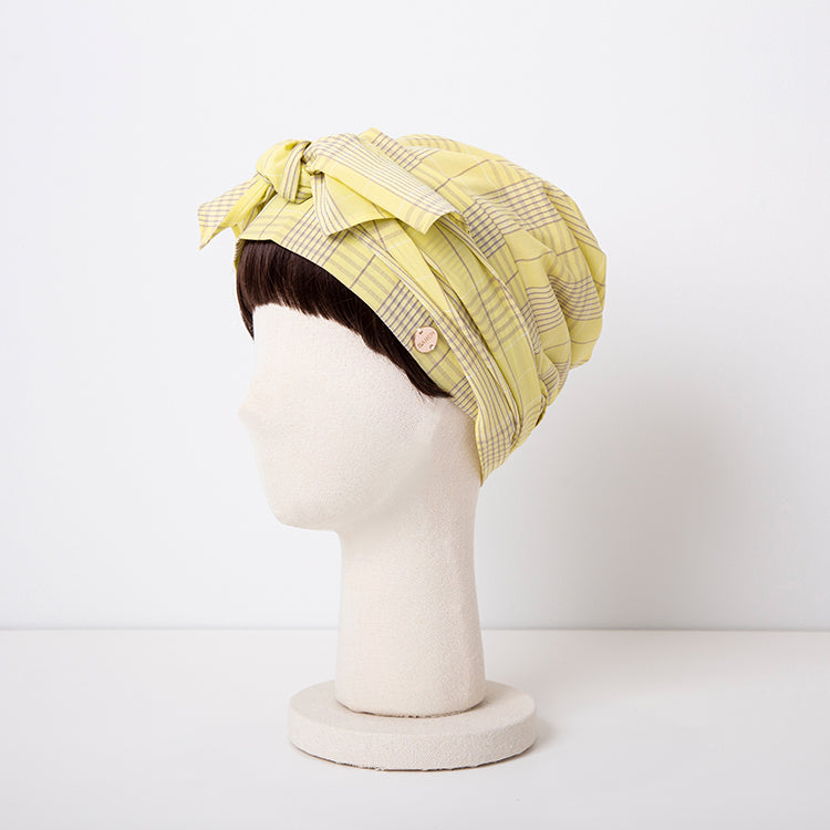 SCARF HAT(Sサイズ) / Checked-Yellow