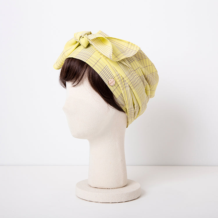 SCARF HAT(Sサイズ) / Checked-Yellow