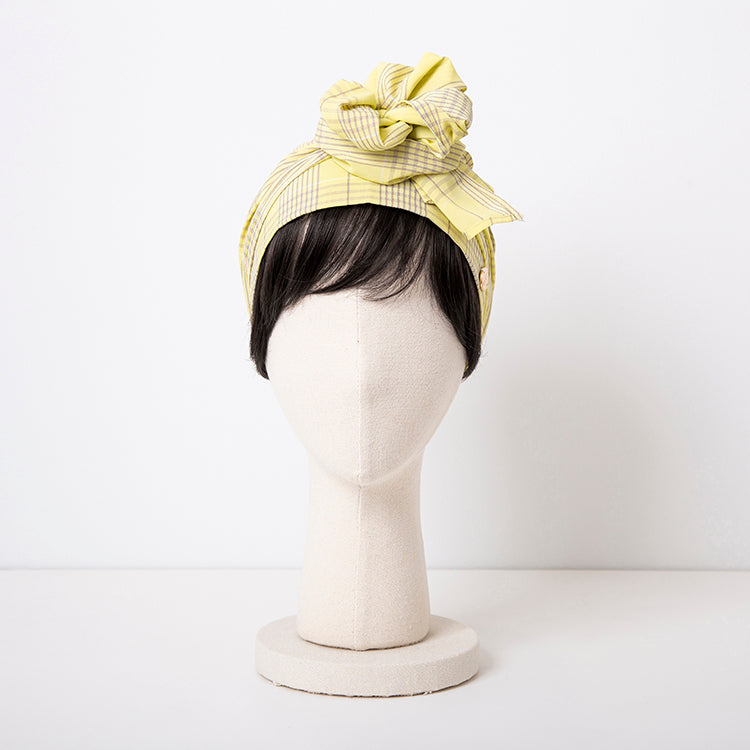 SCARF HAT(Sサイズ) / Checked-Yellow