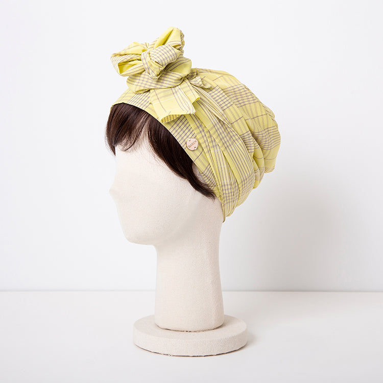 SCARF HAT(Sサイズ) / Checked-Yellow