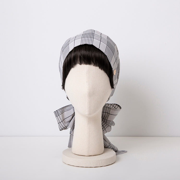 SCARF HAT(Sサイズ) / Checked-Ivory