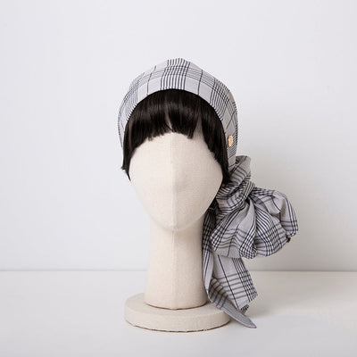 SCARF HAT(Sサイズ) / Checked-Ivory