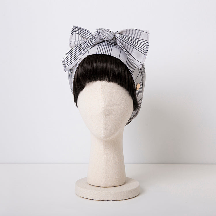 SCARF HAT(Sサイズ) / Checked-Ivory