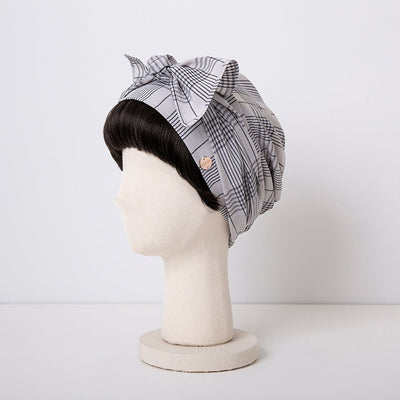 SCARF HAT(Sサイズ) / Checked-Ivory