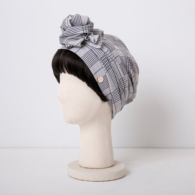 SCARF HAT(Sサイズ) / Checked-Ivory