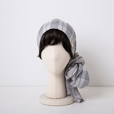 SCARF HAT(Sサイズ) / Checked-Ivory