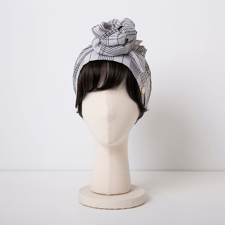 SCARF HAT(Sサイズ) / Checked-Ivory