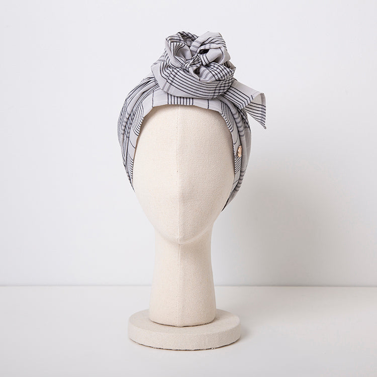 SCARF HAT(S size) / Checked-Ivory – BAREN（バレン）